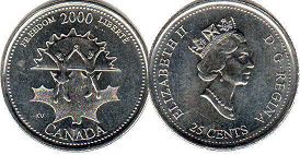 pièce de monnaie canadian commémorative pièce de monnaie 25 cents 2000