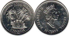 pièce de monnaie canadian commémorative pièce de monnaie 25 cents 2000