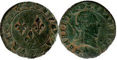 piece France double denier 1591-1593