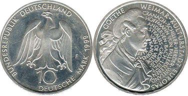 monnaie Allemagne 10 mark 1990