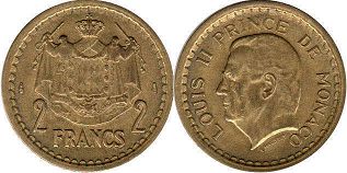 piece Monaco 2 francssans date (1945)