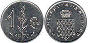 piece Monaco 1 centime 1976