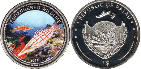 монета Палау 1 доллар 2011 монета Палау 1 доллар 2011