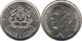 piece Morocco 1 dirham 1965