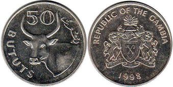монета Гамбия 50 бутутов 1998 монета Гамбия 50 бутутов 1998