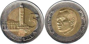 piece Morocco 5 dirhams 2011