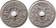 piece France 5 centimes 1917