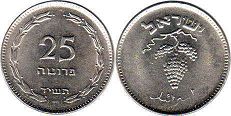 монета Израиль 25 пруто 1954 монета Израиль 25 пруто 1954