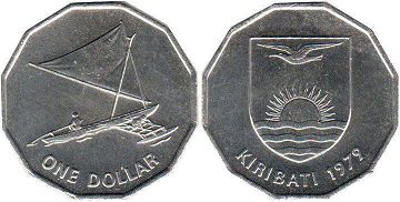 монета Кирибати 1 доллар 1979 монета Кирибати 1 доллар 1979