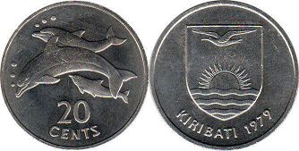 монета Кирибати 20 центов 1979 монета Кирибати 20 центов 1979