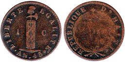 piece Haiti 1 centime 1846