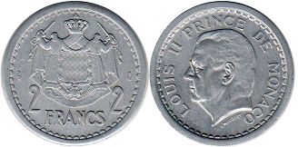 piece Monaco 2 francssans date (1943)