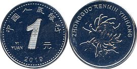 pièce chinese 1 yuan 2019