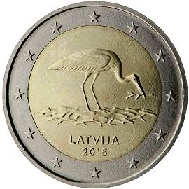 moneta 2 euro 2015 Lettonia_Stork moneta 2 euro 2015 Lettonia_Stork