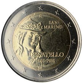 moneta 2 euro 2016 san_marino_donatello moneta 2 euro 2016 san_marino_donatello