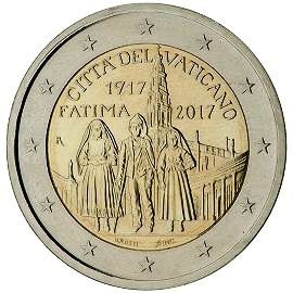moneta 2 euro 2017 Vaticano_Fatima moneta 2 euro 2017 Vaticano_Fatima