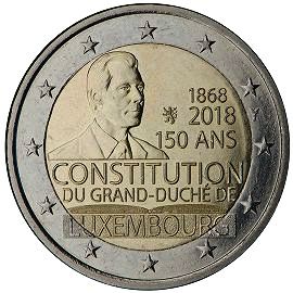 moneta 2 euro 2018 Lussemburgo_150years