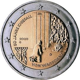 moneta 2 euro 2020 de_50_kniefall_warschau moneta 2 euro 2020 de_50_kniefall_warschau