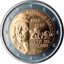 moneta 2 euro 2020 vc_500raphael_sanzio moneta 2 euro 2020 vc_500raphael_sanzio