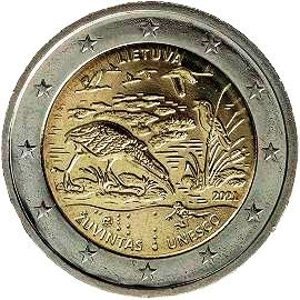 moneta 2 euro 2021 lt_unesco_zuvintas moneta 2 euro 2021 lt_unesco_zuvintas