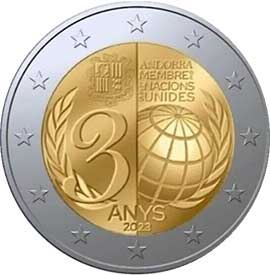 Belgio 2 euro 2023 Andorra 2 euro 2023