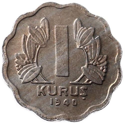 1 куруш 1940 Аверс
