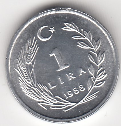 1 Лира 1988 Аверс