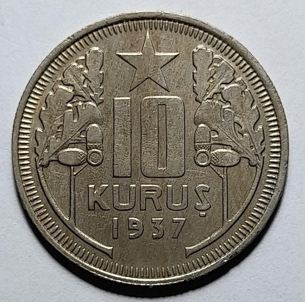 10 куруш 1937 Аверс
