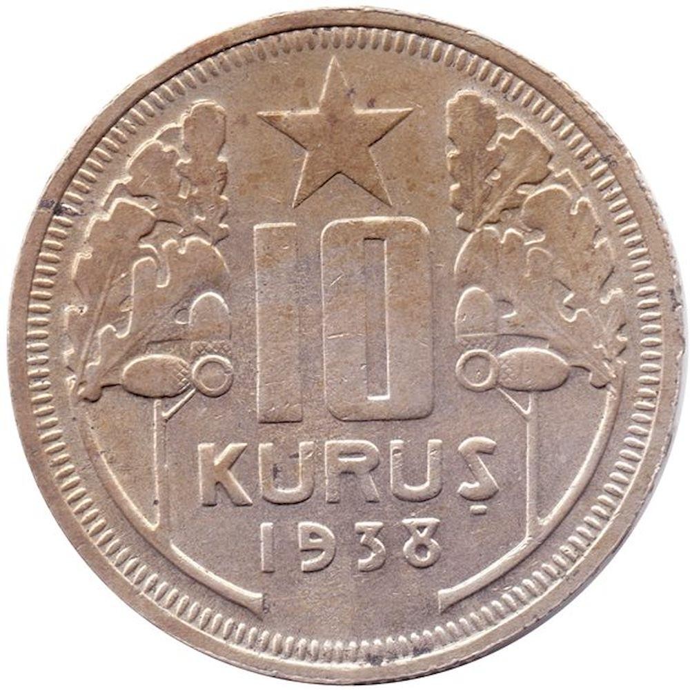 10 куруш 1938 Аверс