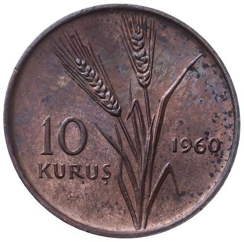 10 куруш 1960 Аверс