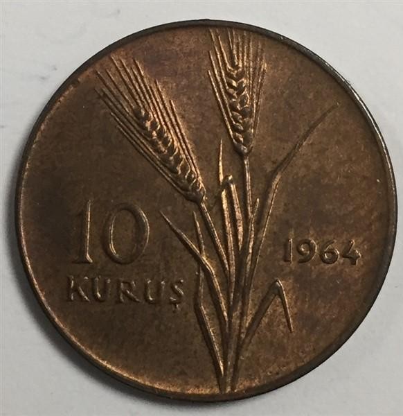10 куруш 1964 Аверс