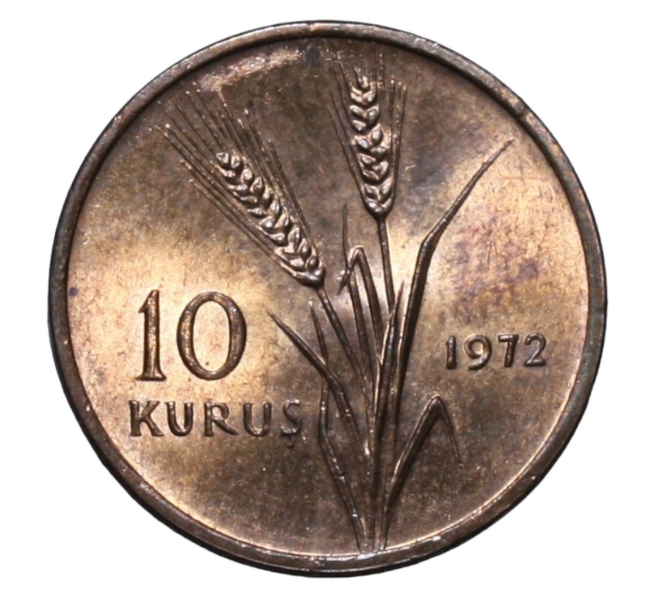 10 куруш 1972 Аверс