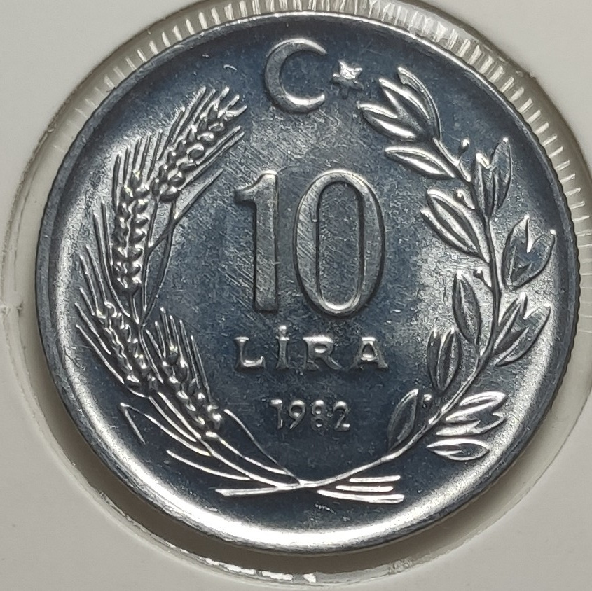 10 Лира 1982 Реверс