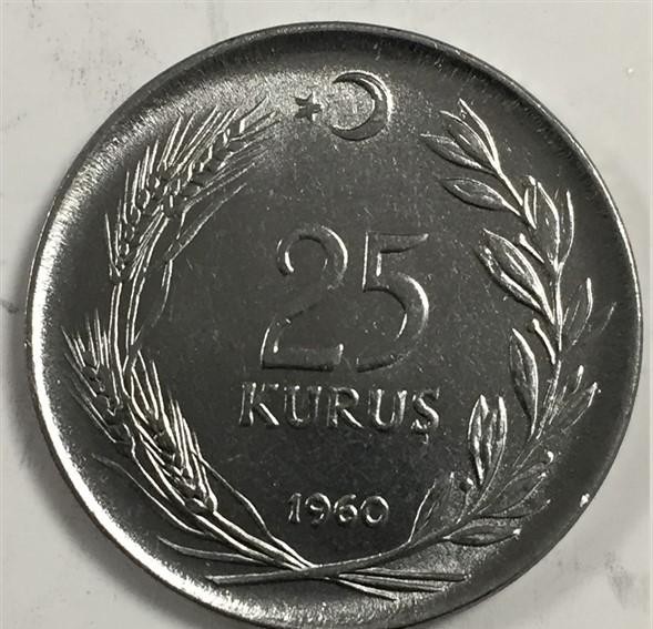 25 куруш 1960 Аверс