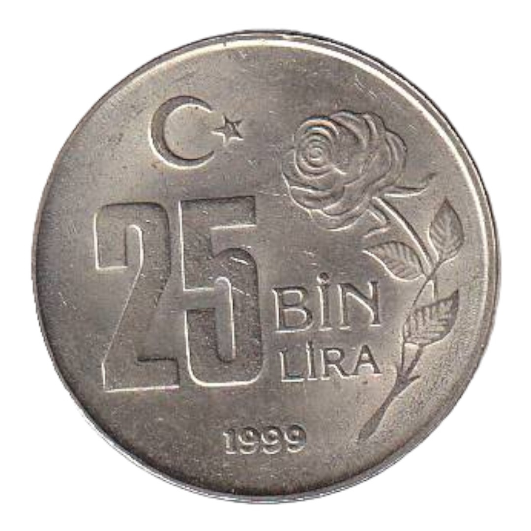 25 тысяч лир 1999 Аверс