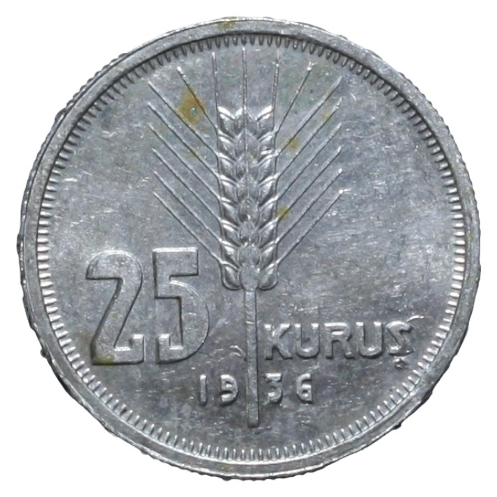 25 куруш 1936 Аверс