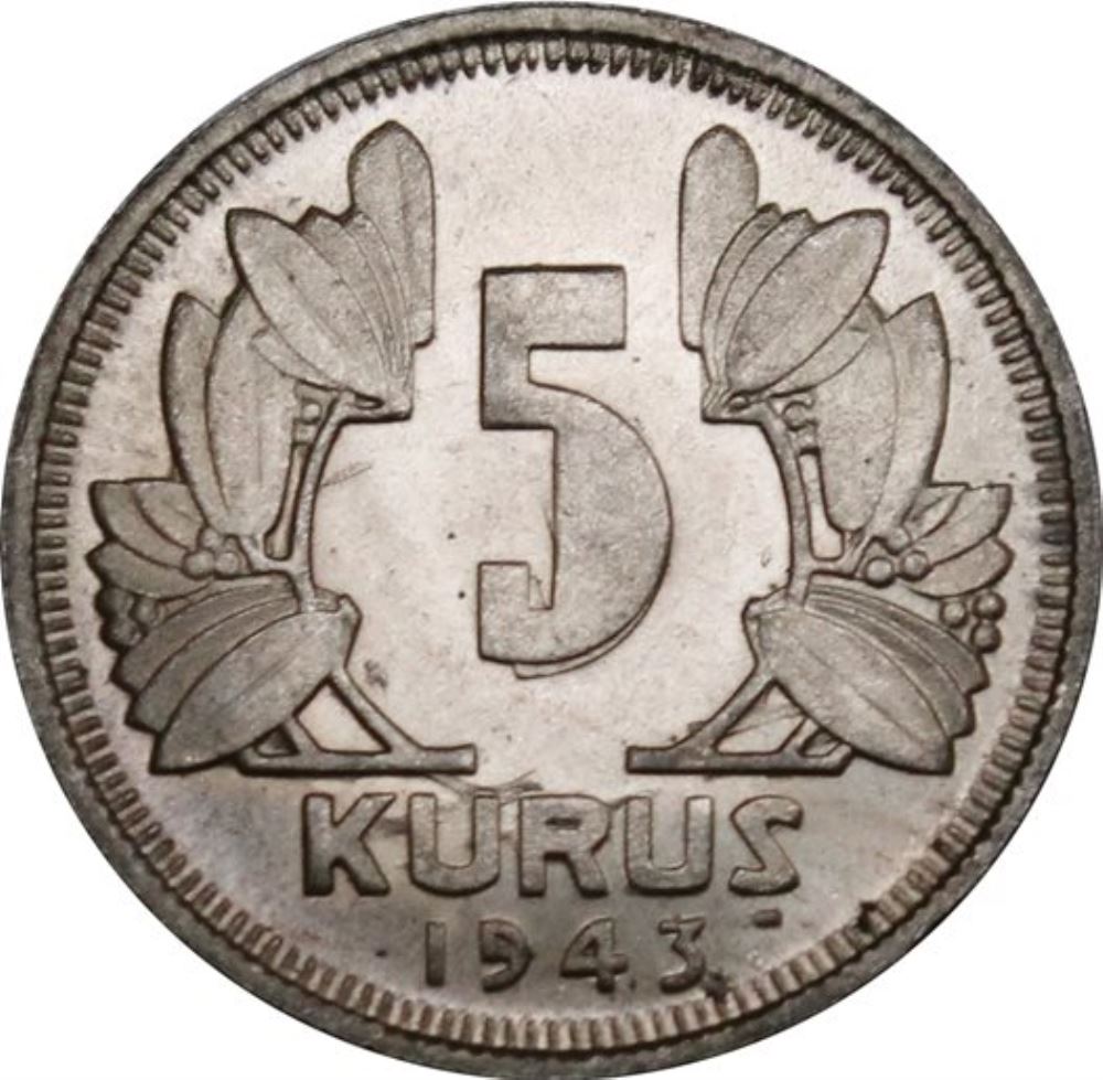 5 куруш 1943 Реверс