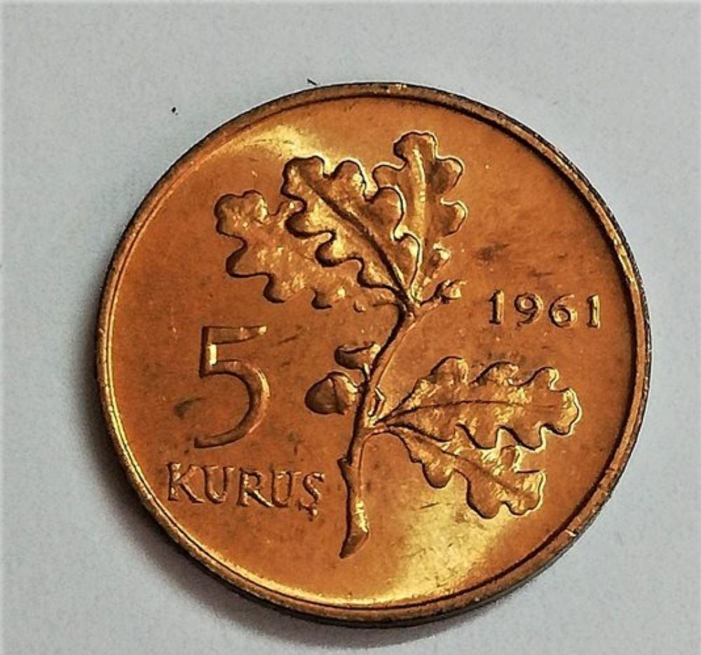 5 куруш 1961 Реверс