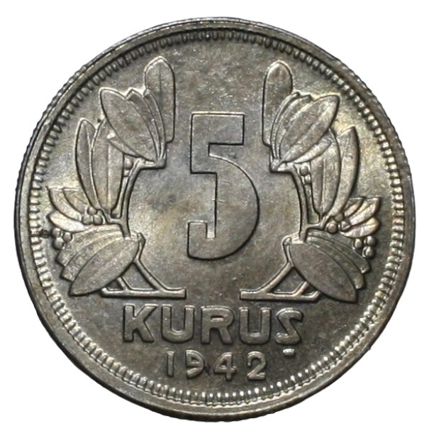 5 куруш 1942 Аверс