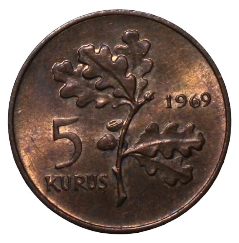 5 куруш 1969 Аверс