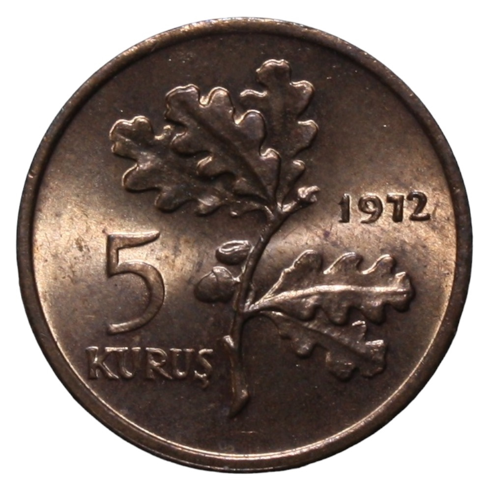 5 куруш 1972 Аверс