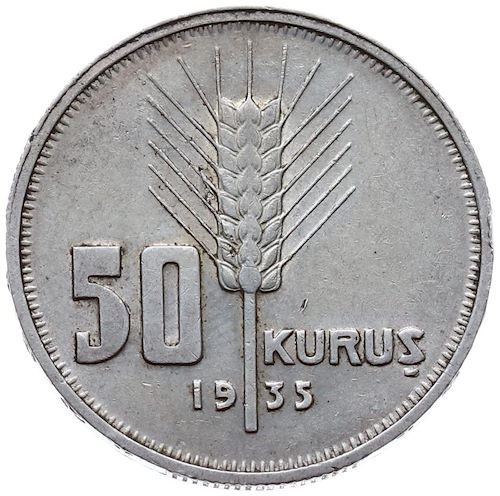 50 куруш 1935 Аверс