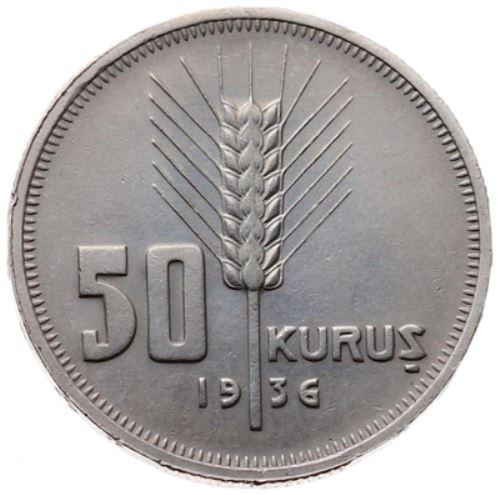 50 куруш 1936 Аверс