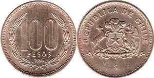 Chile coin 100 pesos 1995px; Chile coin 100 pesos 1995