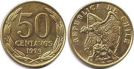 Chile coin 50 centavos 1979px; Chile coin 50 centavos 1979
