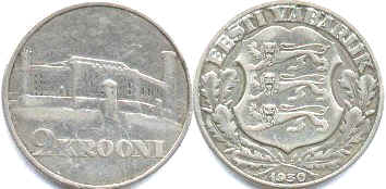 монета Эстония 2 кроны 1930