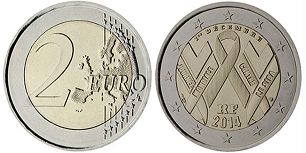 pièce de monnaie France 2 euro 2014