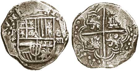 Потоси 8 реалов, тип «щит»