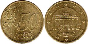 pièce Allemagne 50 euro cent 2002