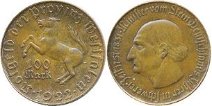 Notgeld Westfalen 100 mark 1922px; Notgeld Westfalen 100 mark 1922